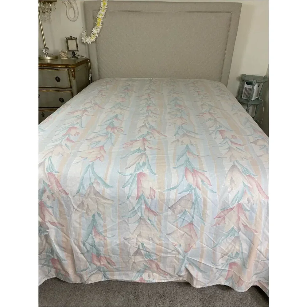 Floral Pastel Vintage Sheet Set - Soft Pink & Mint Tulips